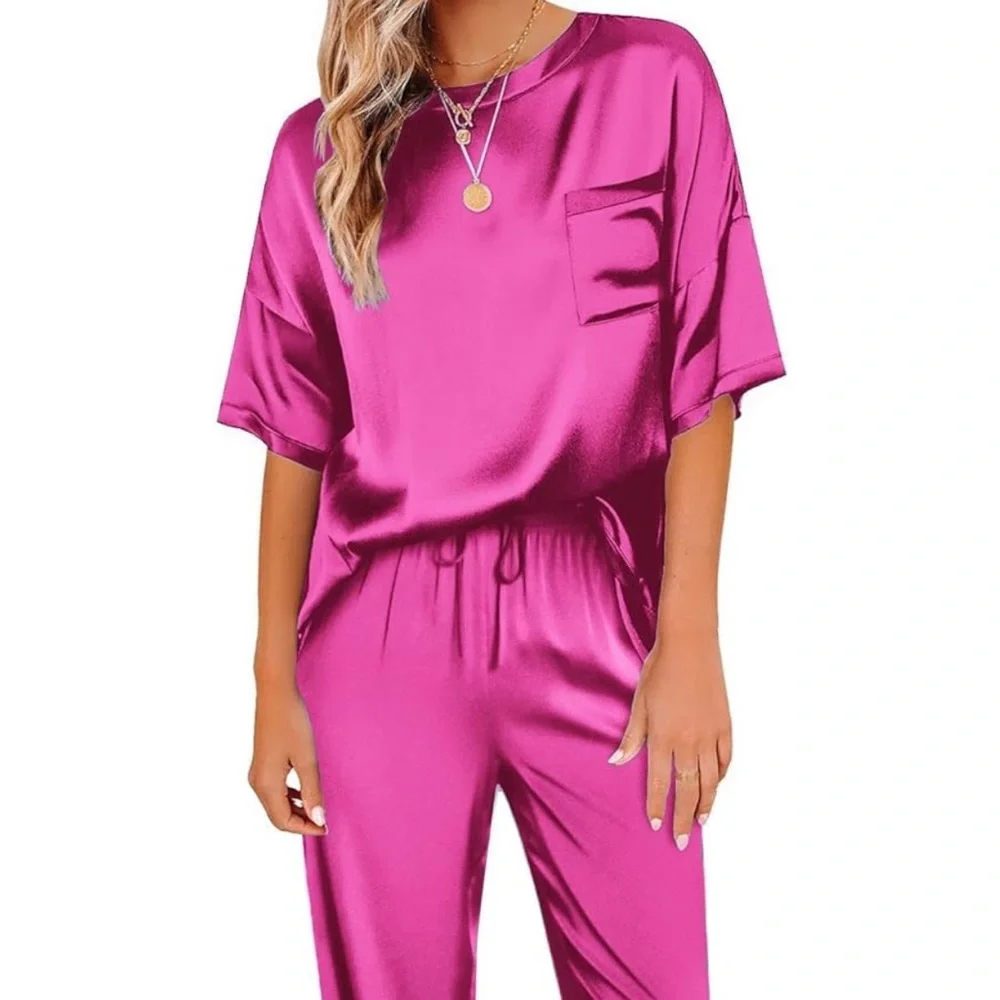 Satin silky pajamas set